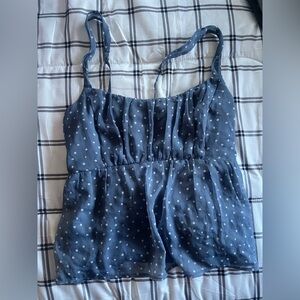 Abercrombie & Fitch Gray Smocked Top
